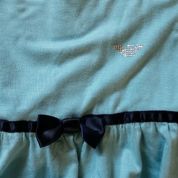 Armani Baby Toddler Girl Dress 24m Turquoise Ruffl - Picture 3 of 3